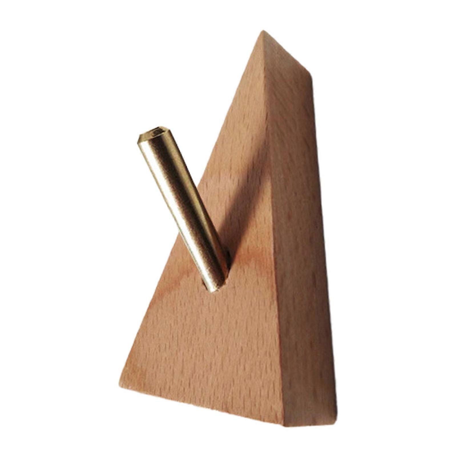 Triangular Solid Wood Wall Hook - Rustic Brass Coat Hanger for Entrance