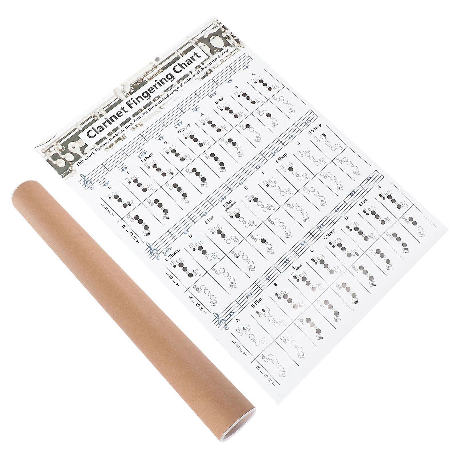 Clarinet Chord Chart with Finger Guide for Beginner Practice 1Pcs
