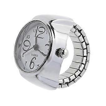 White Ring Watch for Decoration Women Men Dial Quartz Analog Finger Watch