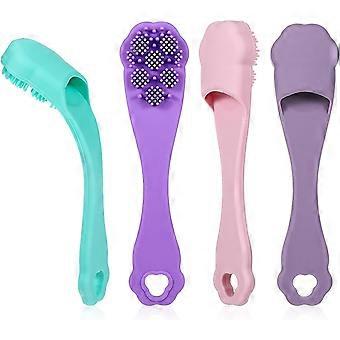 Hondentandenborstel van zachte siliconen, vingertandenborstelset voor honden, kattentandenborstel, gebitsreiniging, tandverzorging voor kleine en grote huisdieren, 4-pack