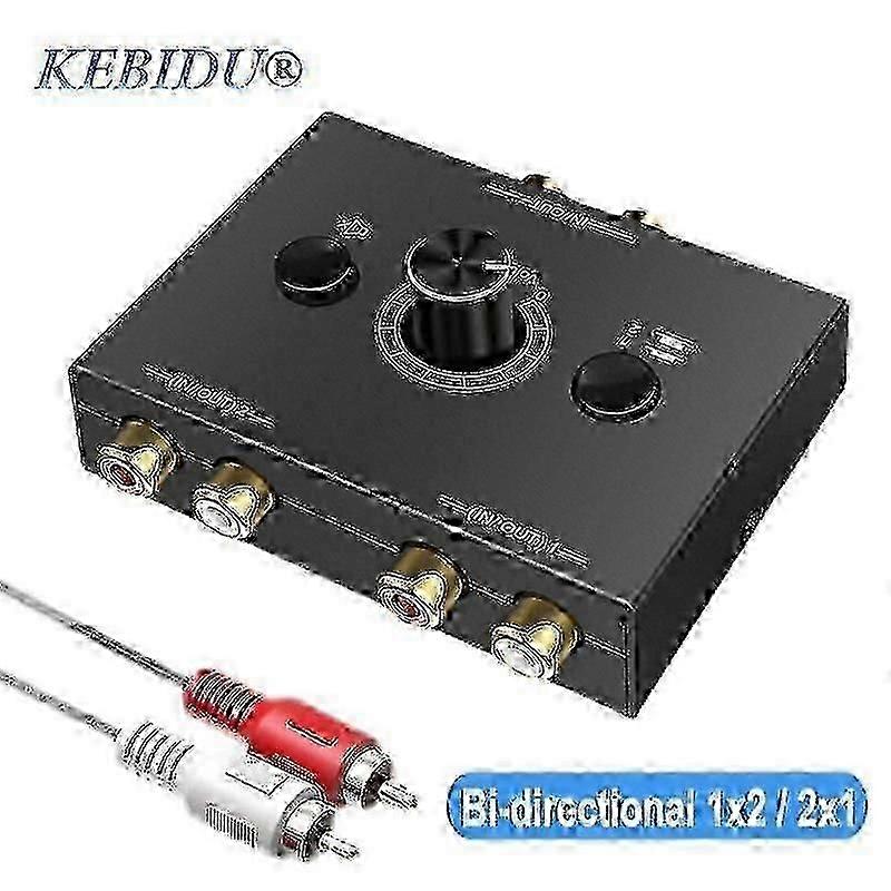 RCA Audio Splitter 1 Input 2 Outputs with Mute Function