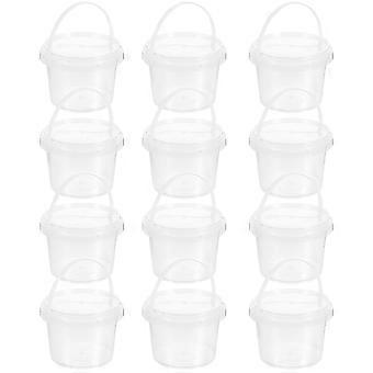 12pcs Mini Transparente Aufbewahrungseimer Wiederverwendbare Snacks Behälter Mehrzweck-Aufbewahrungseimer