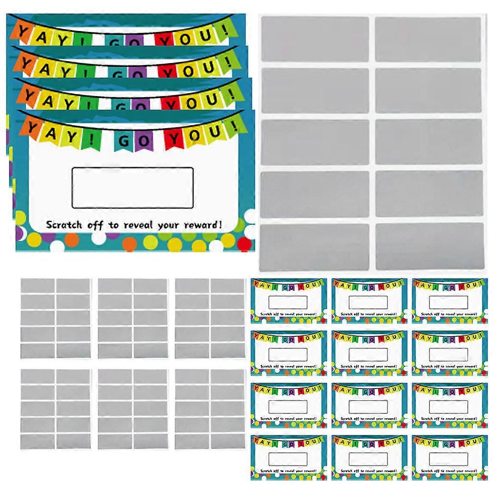 100 Sheets Rectangular DIY Scratch Off Stickers Self Adhesive Peel and Stick Labels Scratch Off Labels