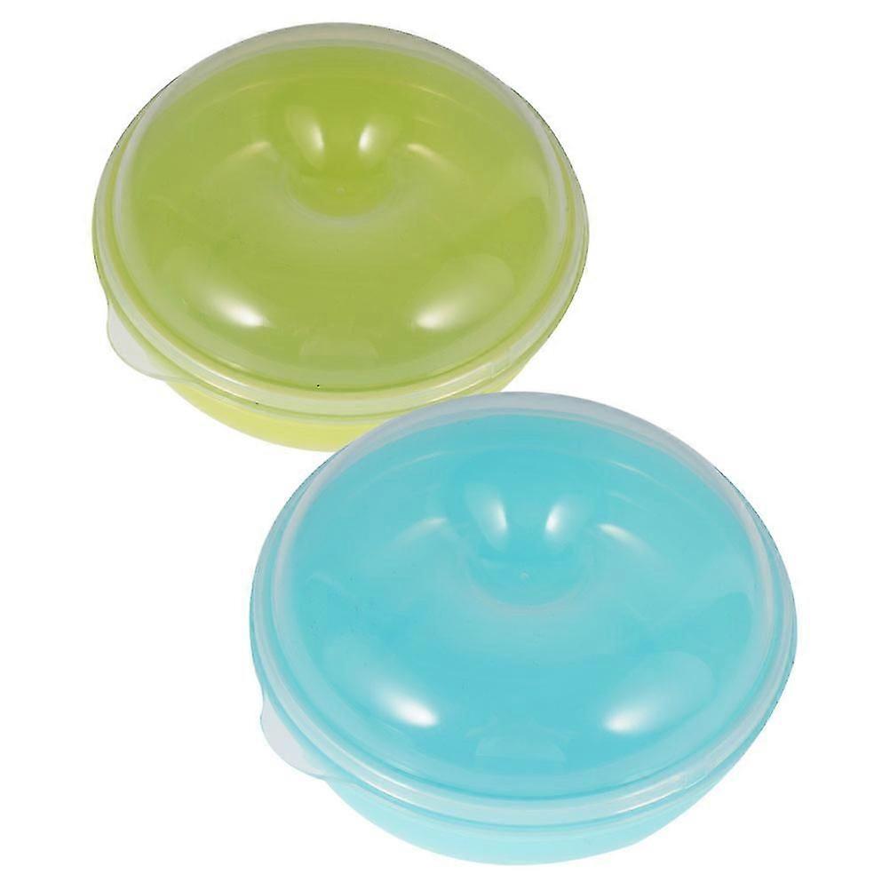 2pcs Microwaveable Doughnut Storage Box Dispenser Bagel Containers