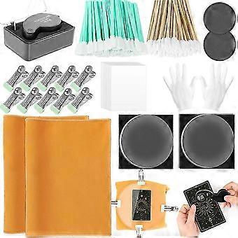 Card Cleaning Kit compatible with Sports Trading Card Grading Kit 6 Inches Clear Acrylic Rounds Plastic Clamps Shammy Towel