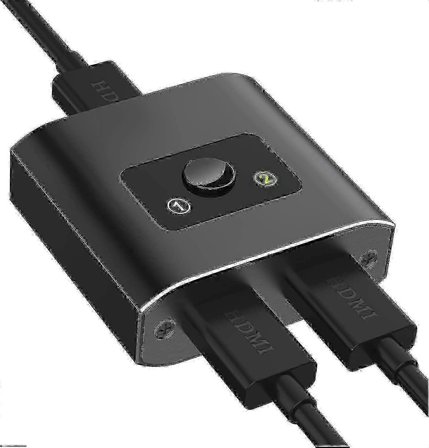 Hdmi Switch Hdmi Splitter, Aluminum Bidirectional Hdmi Switch 2 In1