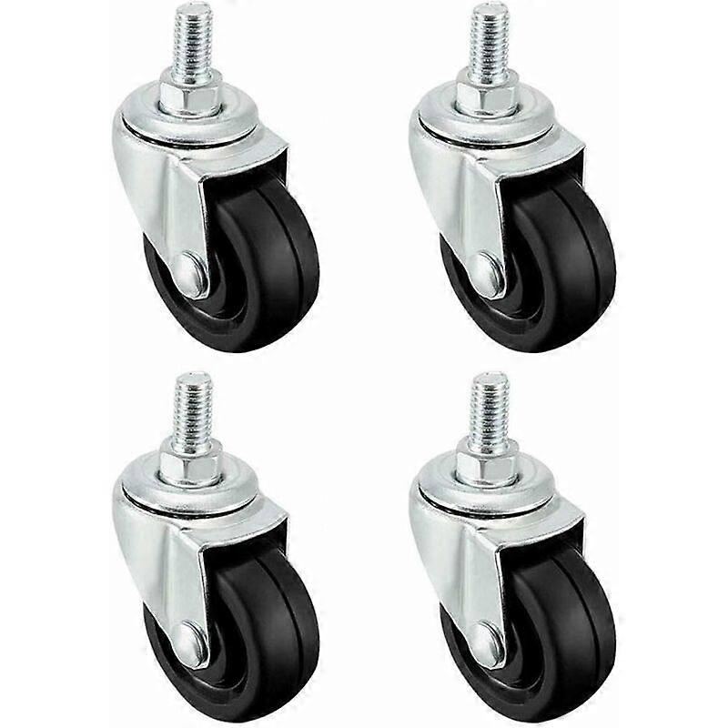 4-pack 40 mm rubber wheels with m8 threaded rod [MI]