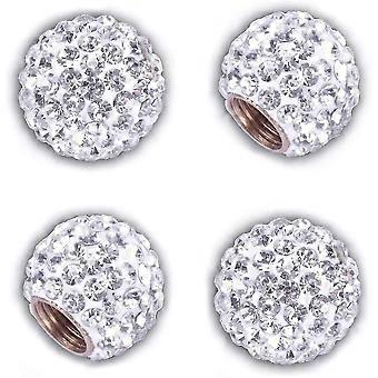 Car Tire Valve Stem Caps, 4 Pack Handmade Crystal Rhinestone Car Stem Air Caps Cover