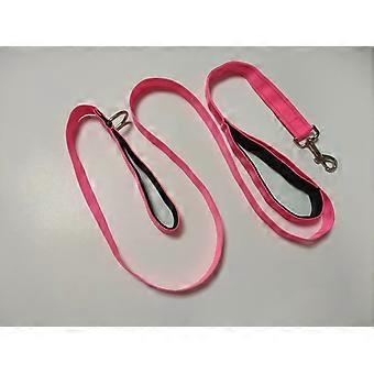reflecterende nylon halsband met veiligheidsgesp, verstelbare halsbanden voor huisdieren met zachte neopreen vulling voor middelgrote honden, baby roze