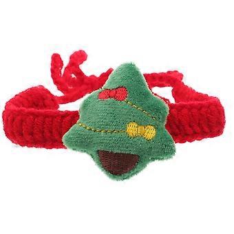 Christmas Cat Collar Adjustable Knitting Pet Collar 4Pcs for Holiday Pets