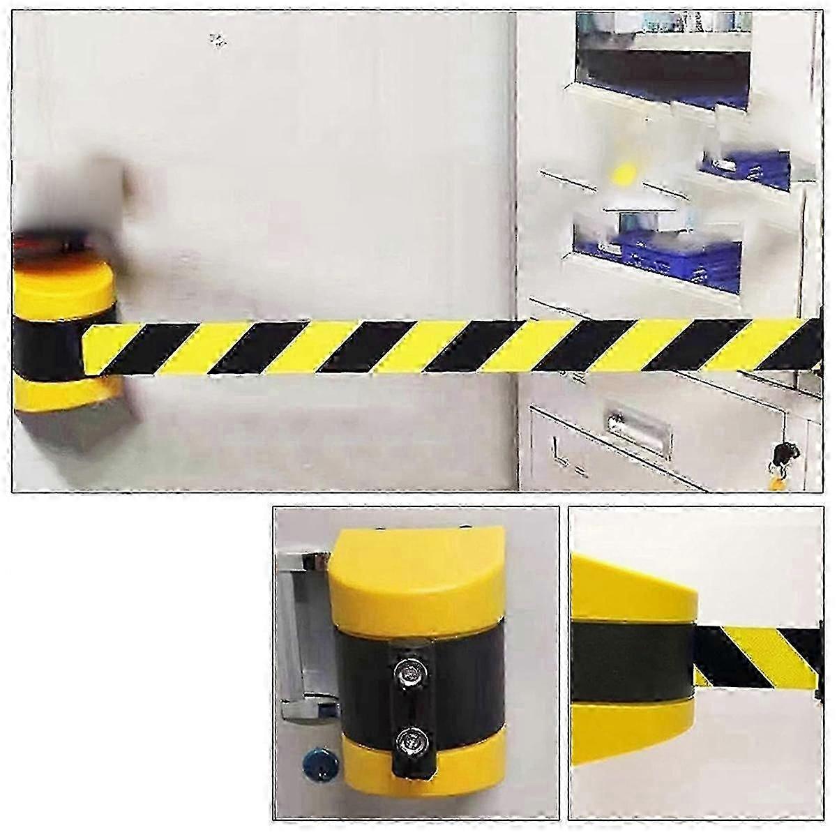 Wall Mount Retractable Belt Barrier | Magnetic Crowd Control Queue Barrier