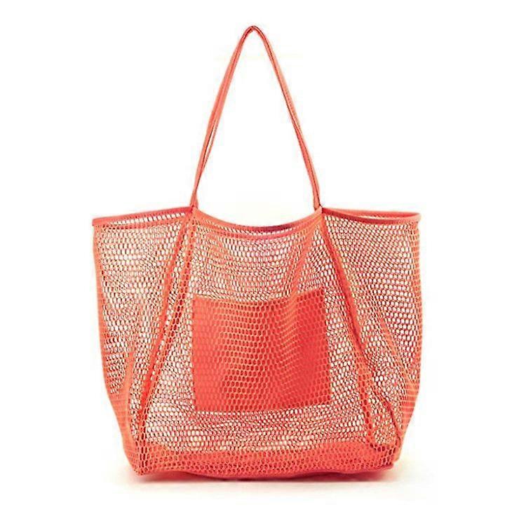 Mesh Beach Tote Bag,Orange