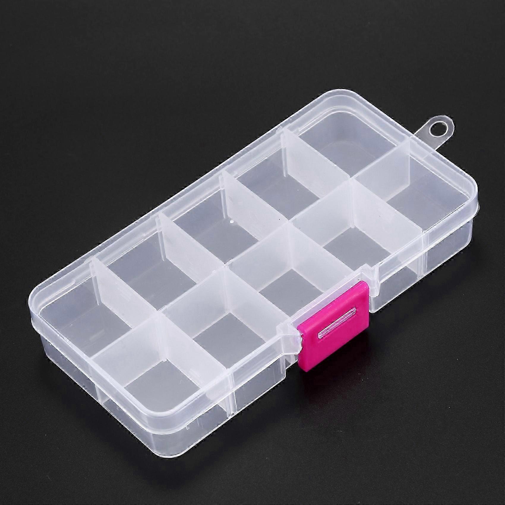 9pcs 10 Grid Electronic Component Parts Kits Plastic Storage Box Case
