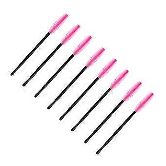 Disposable Eyelash Brush Eyebrow Comb for Women Use 50Pcs Rosy Red