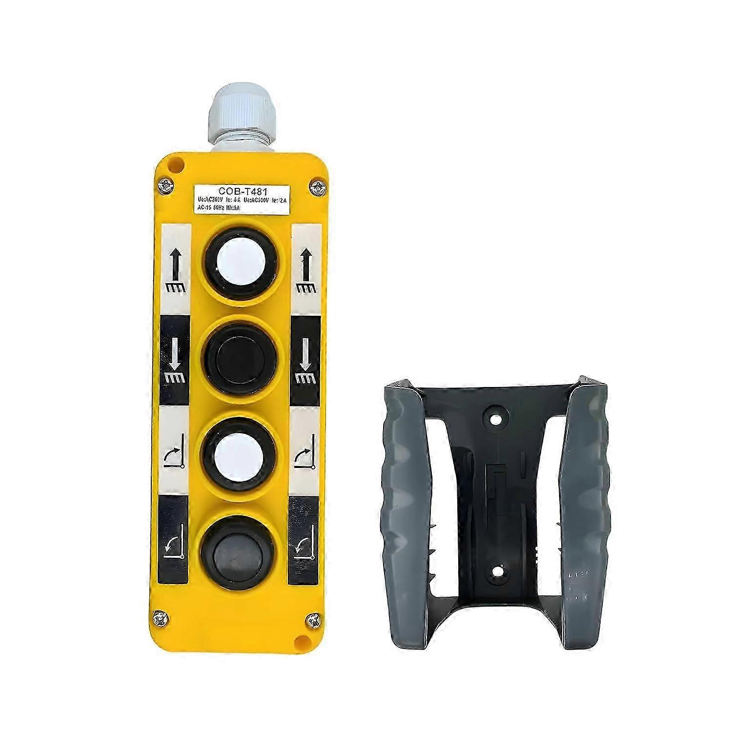 4 Button Electric Hoist Crane Pushbutton Switch Waterproof Industrial with Box Holder