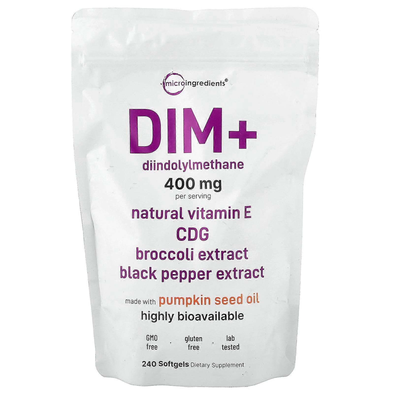 Mikroingredienser, DIM+, 240 bløde kapsler