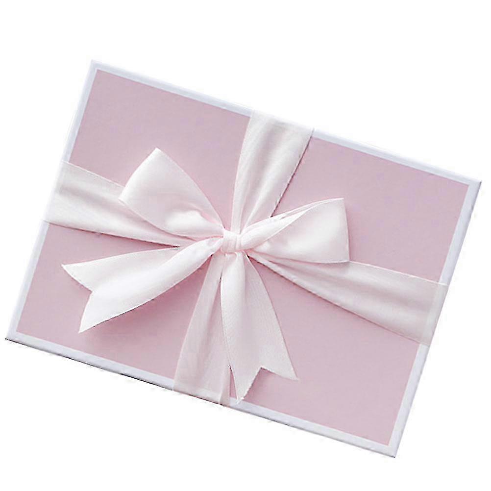 Present Case Gift Packaging Box 1 Set Pink Cardboard with Bowknot
