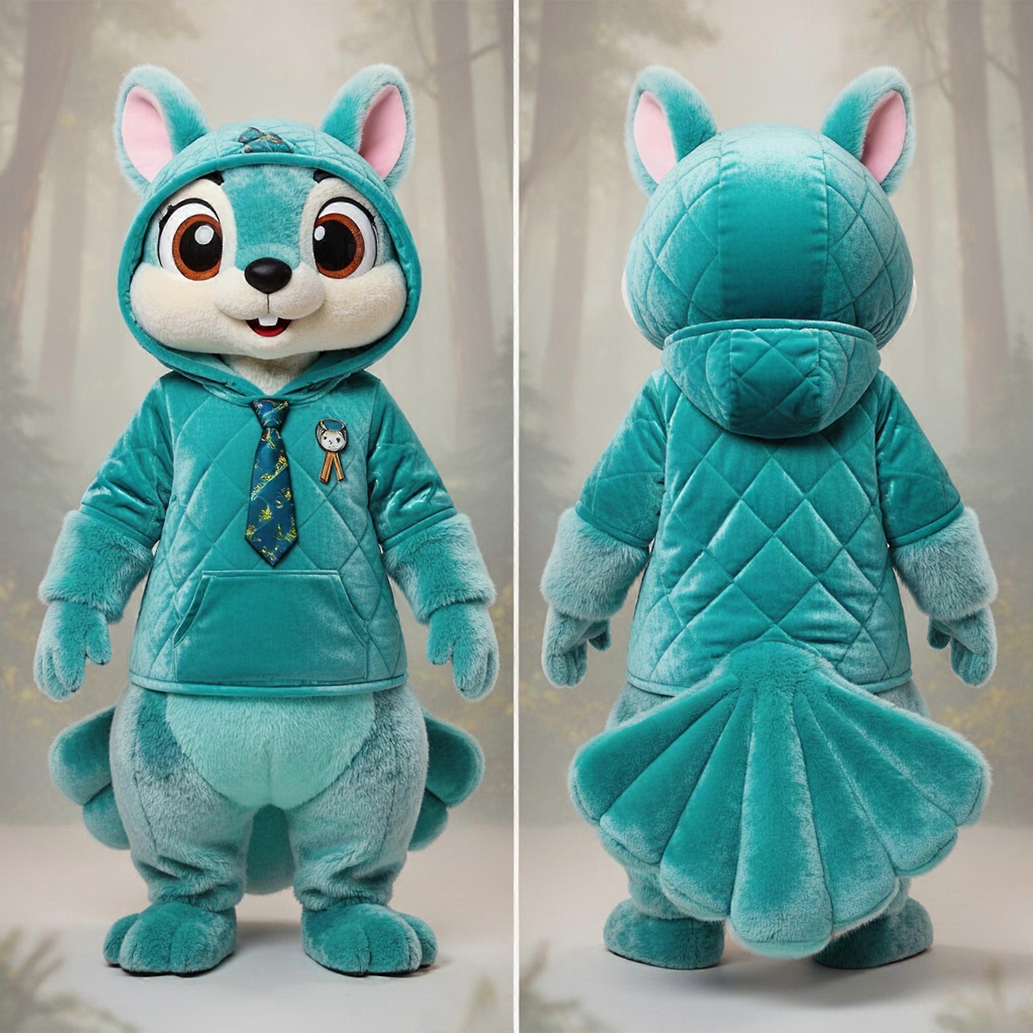 MASTICOT Turquoise Cartoon Flying Squirrel Mascot
