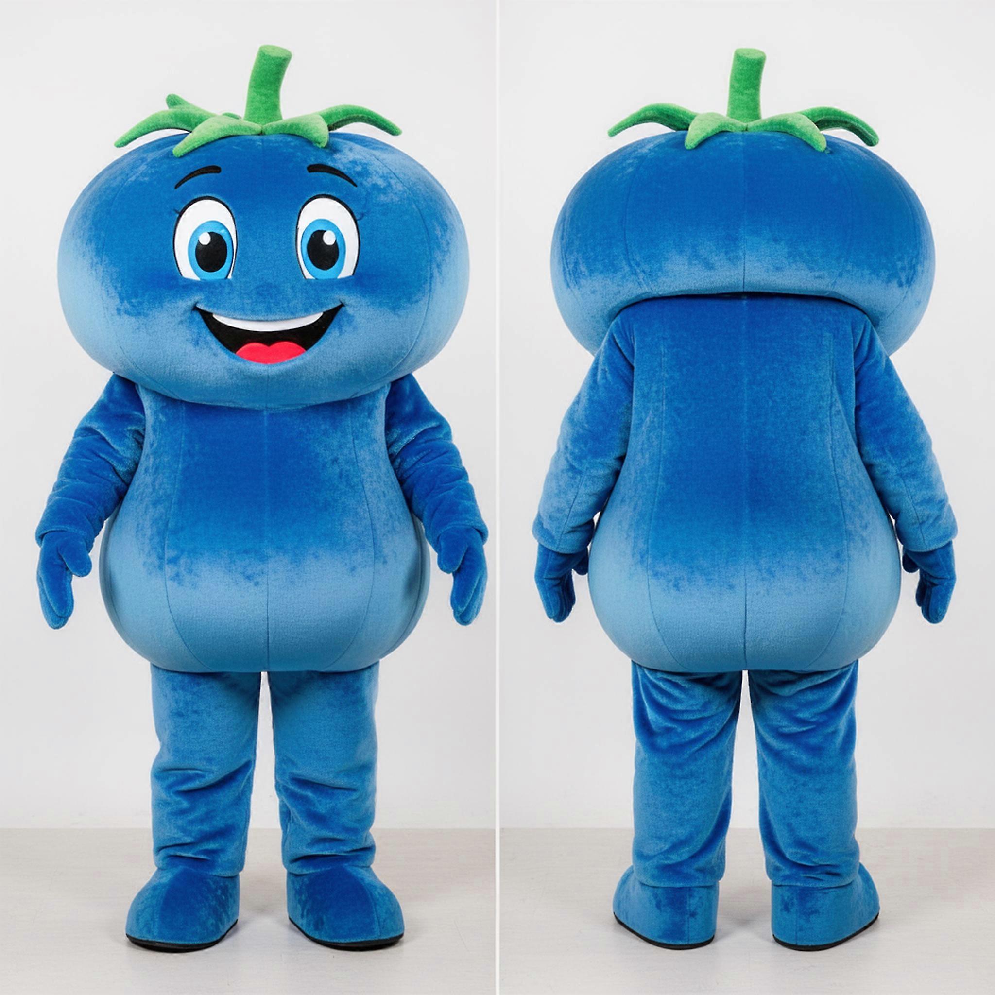 MASTICOT Vibrant Blue Smiling Tomato Mascot