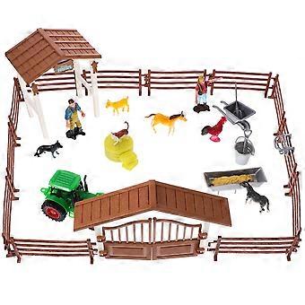 Farm Toy Mini Farm Scene Figurines for Decoration 2Sets Assorted Color Plastic