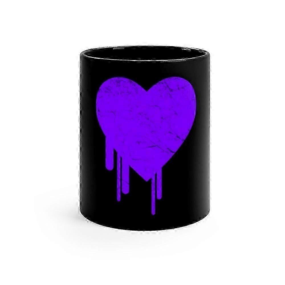 Bleeding Purple Heart 11oz Black Mug