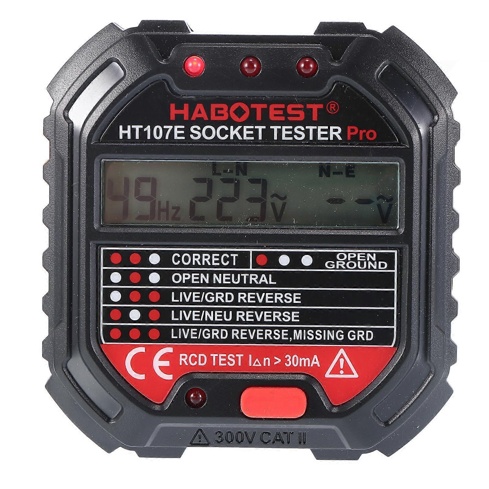 UK Socket Tester Digital RCD Polarity Voltage