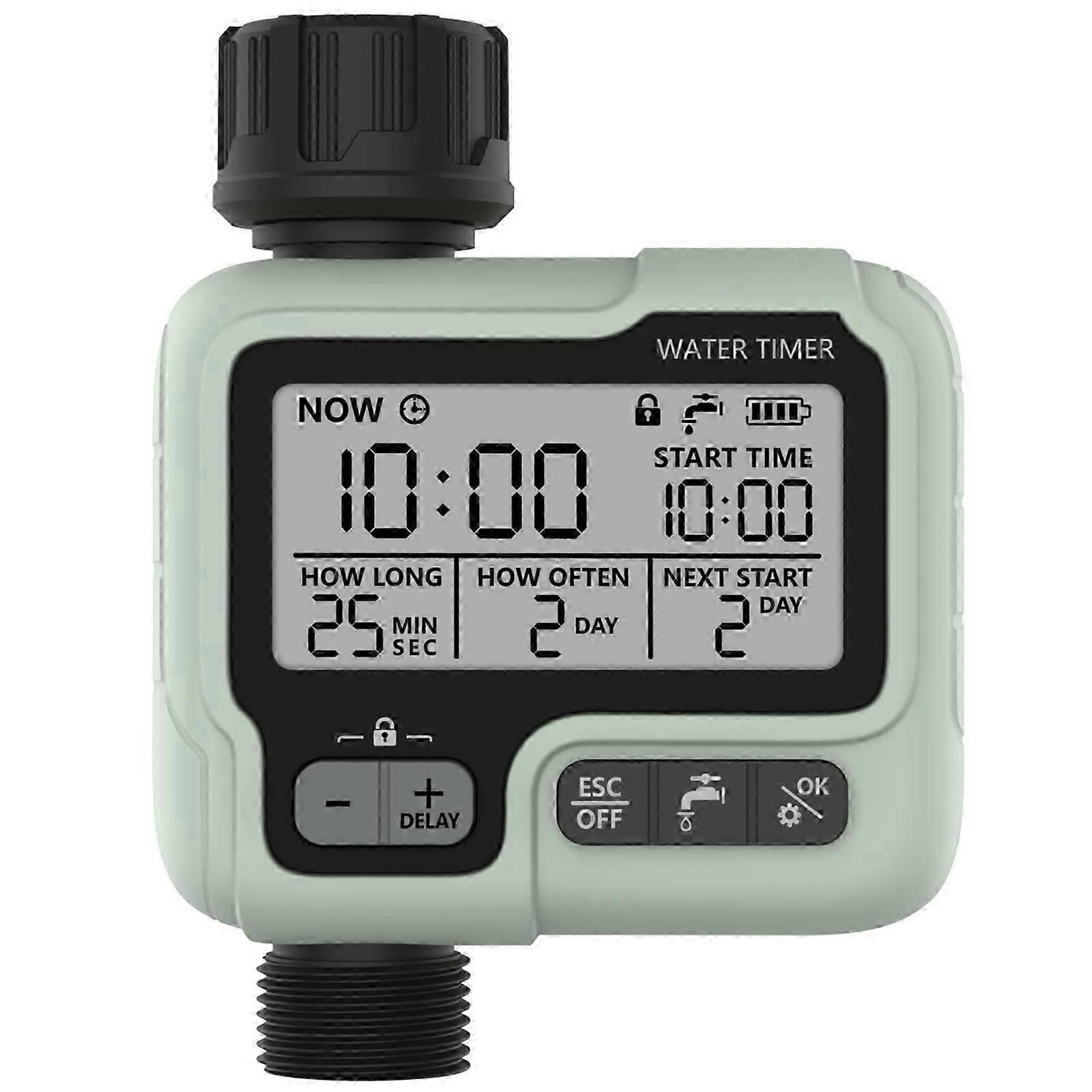 Watering Timer, IPX5, Programmable, Automatic Manual Sprinkler, Large LCD Screen
