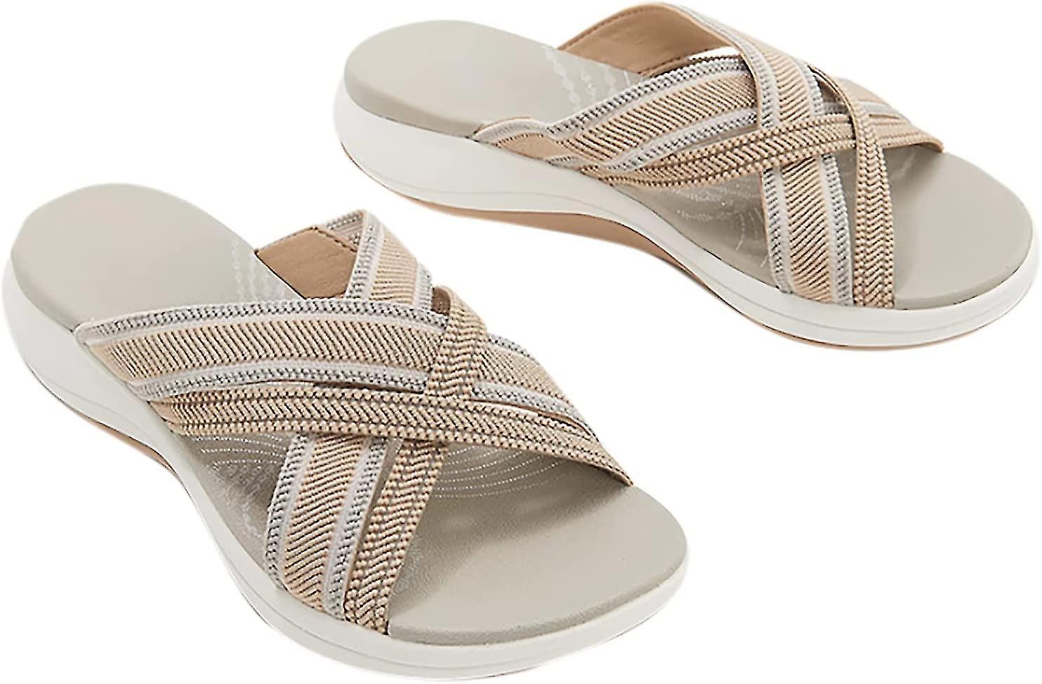 Stretch Cross Orthotic Slide Sandals Woman Sandals Summer Slippers -r