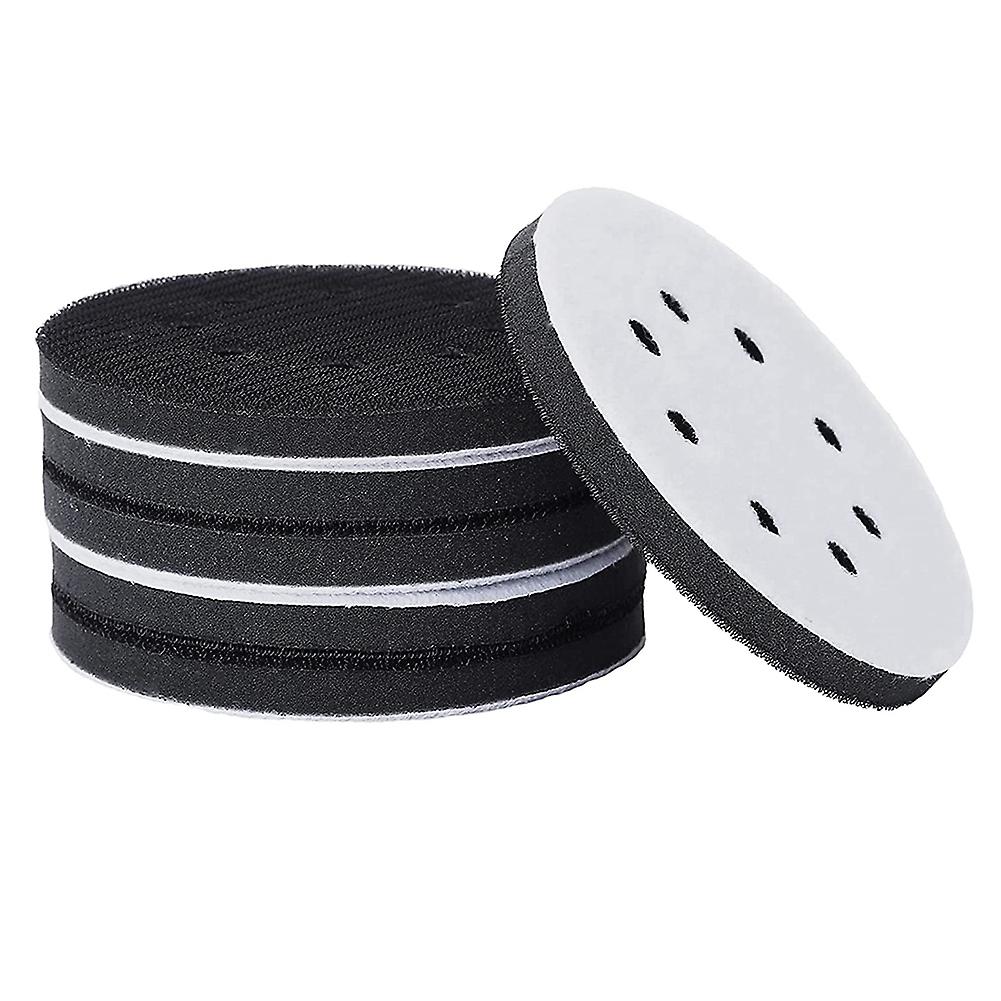 6PCS 5 Inch(125mm) 8-Hole Soft Sponge Interface Pad for Sanding Pads and &Loop Sanding Discs for Su