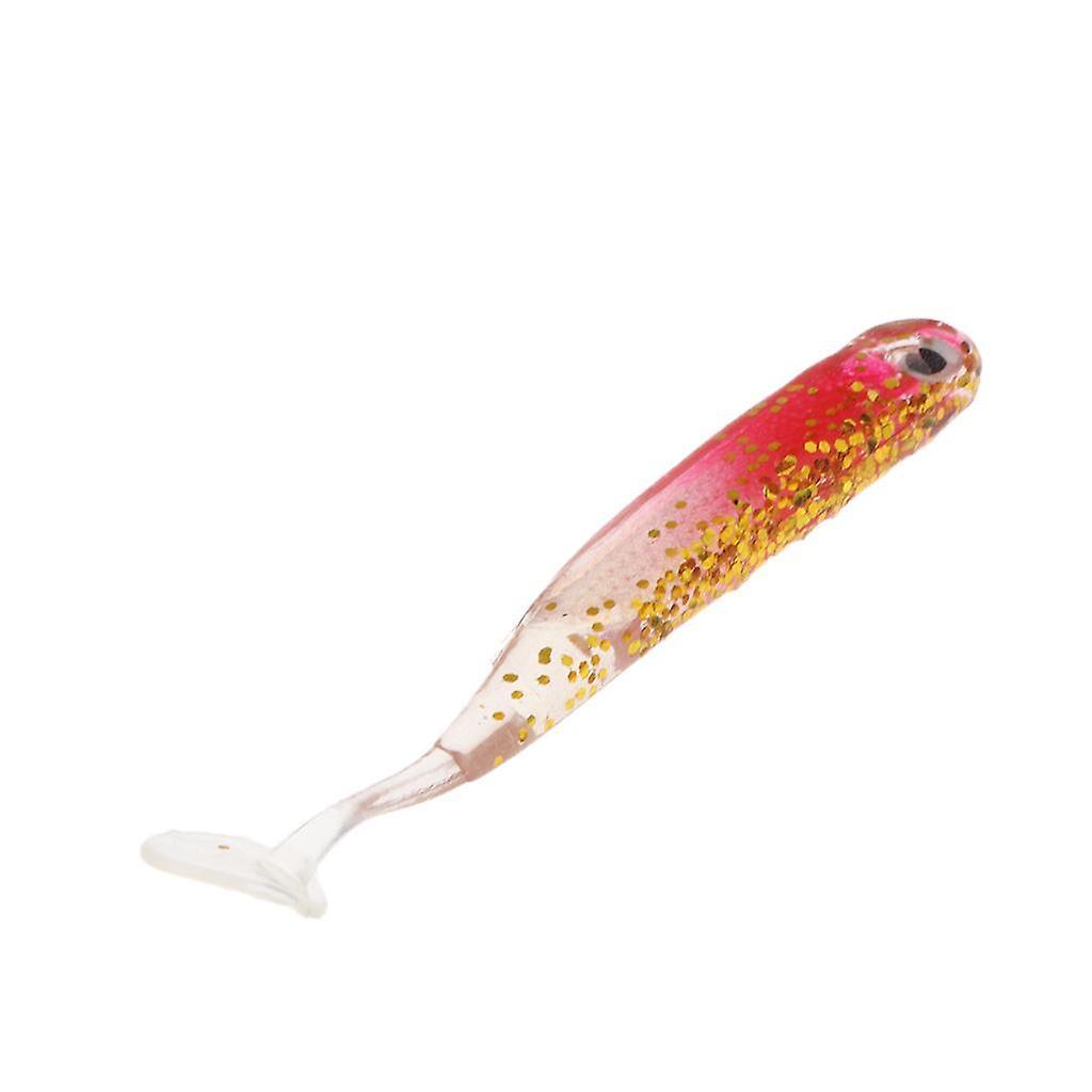 Soft Fishing Lure with Paddle T Tail Bait Shad Minnow Paddle Swimbait Red