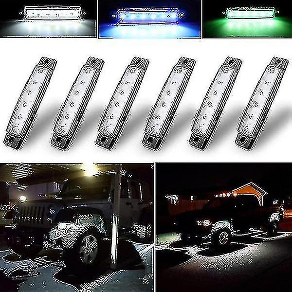 Pod Led Işıklar, Su Geçirmez Underglow Neon Işıklar, Led Işıtma Işıkları Altında, Araba Dekorasyon Işıkları, Yeşil, 12v, 6 adet