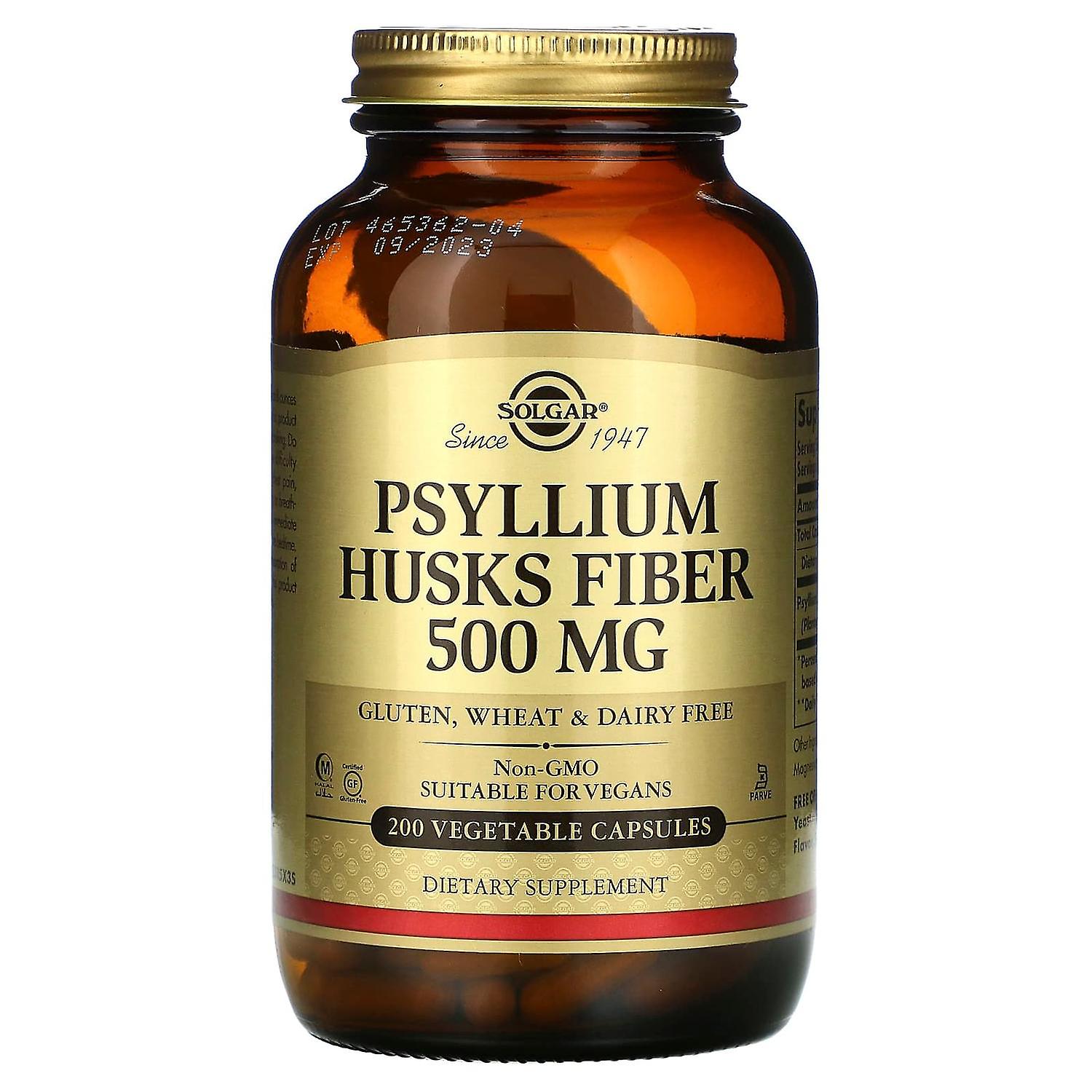 ソルガー、オオバコの殻繊維、500 mg、200野菜カプセル