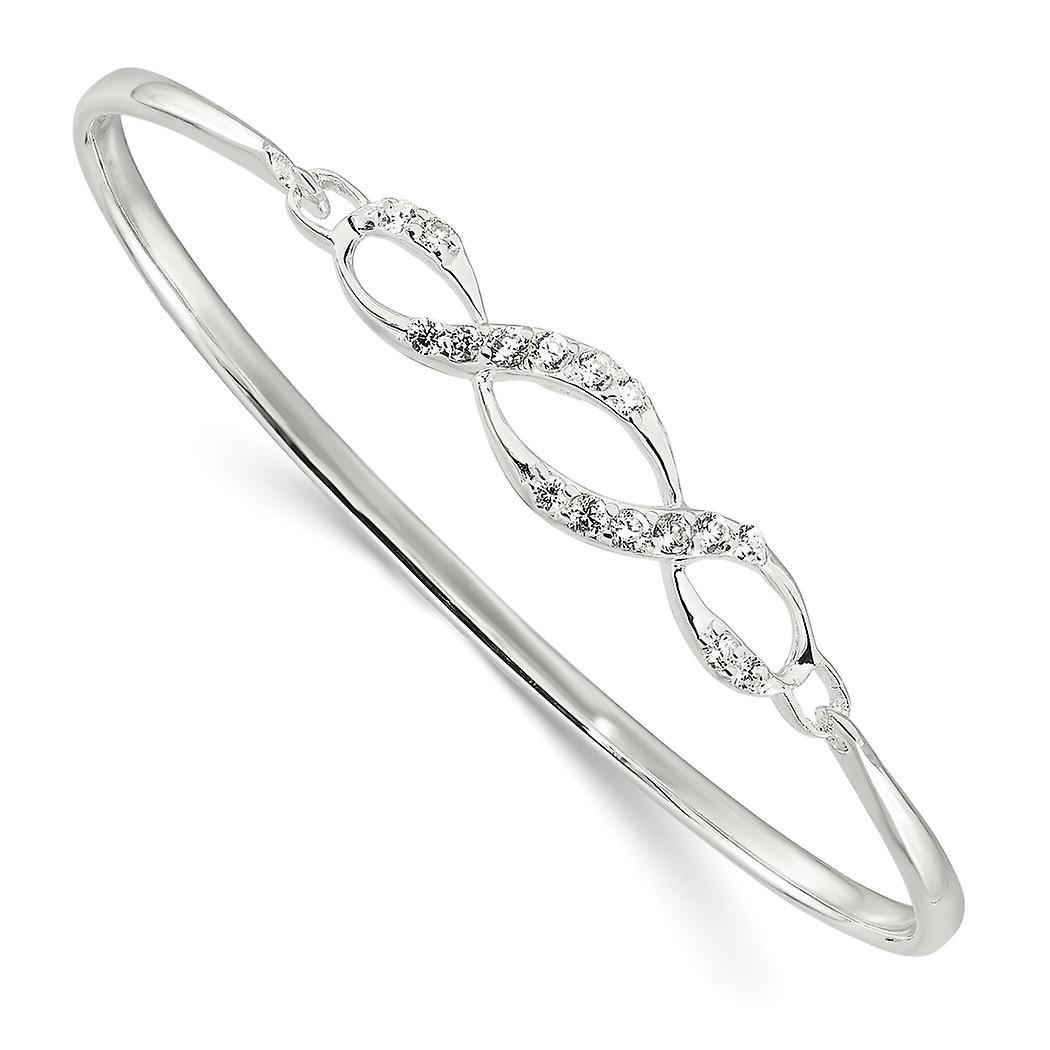 3.1mm 925スターリングシルバーポリッシュキュービックジルコニアファンシーフックバンゲルブレスレットリンクブレスレット女性用