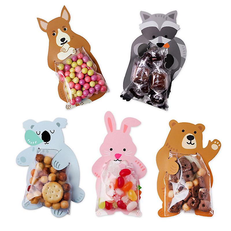 Cartoon animal cute Food Creative Card cookie Candy Bag Bake Mini Decoration Bag 50