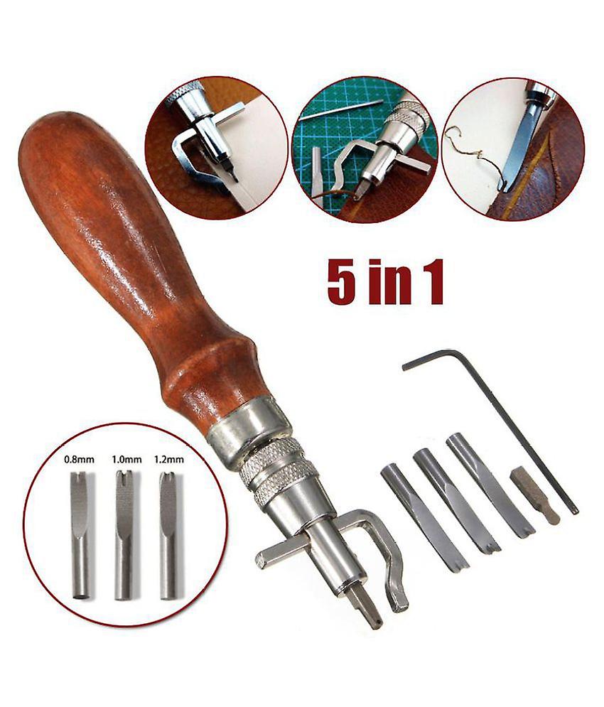 5-in-1 Pieces Leather Craft Tools DIY Hand Craft Kit Tools Set for Sew Sewing