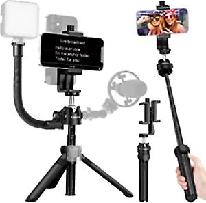 Camolo Teleprompter Photo Studio Mini Phone Tripod Cell Phone Tripod Mount Phone Holder For Selfie Stick For Iphone Video Tablet