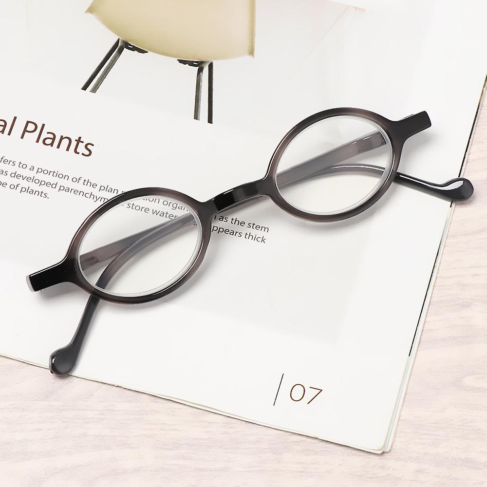 1pc Retro Round Frame Reading Glasses Anti Blue Rays Read Eyeglass Flat Mirror