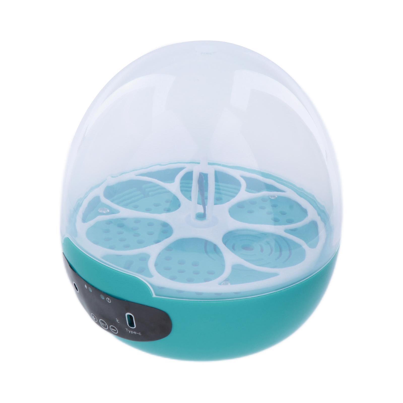 Mini Egg Incubator for Kids with Light Intelligent Hatcher 6 Egg Auto Blue