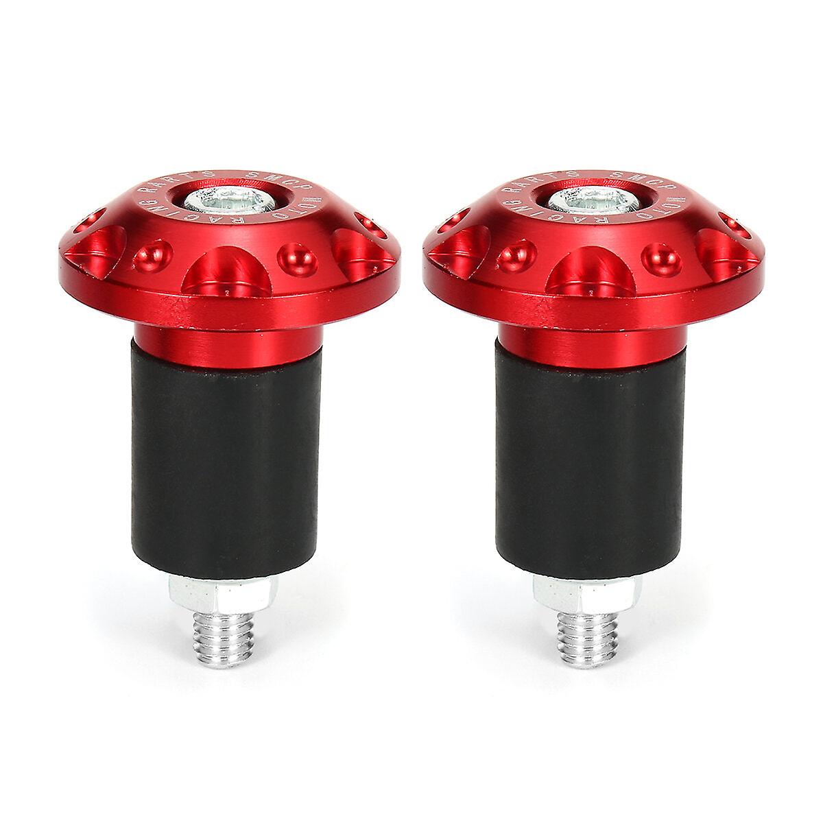7/8 Inch Motorcycle Handlebar Grips With Aluminum Bar End Cap Plugs - Pair
