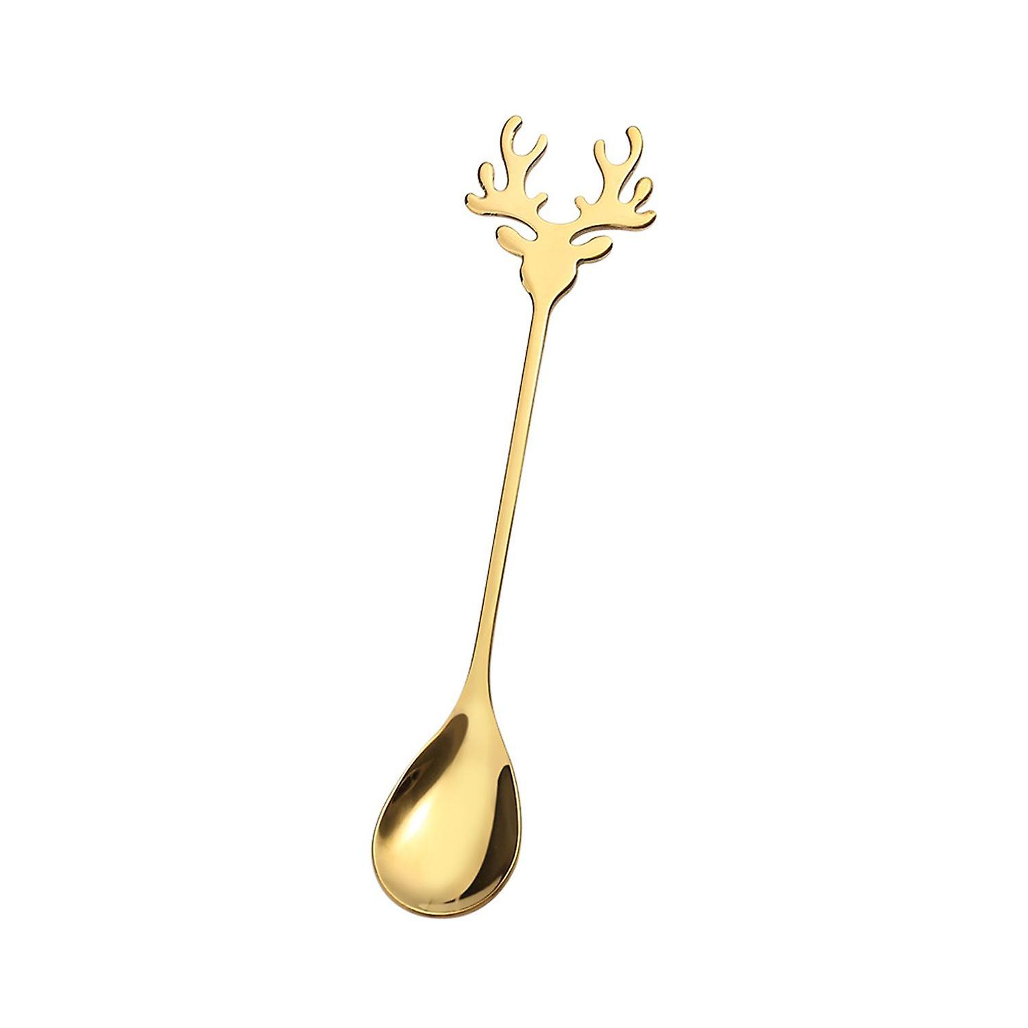 ZHOUBA Stirring Spoon Food-grade with Long Handle Coffee Tea Soup Sugar Dessert Spoon for Christmas
