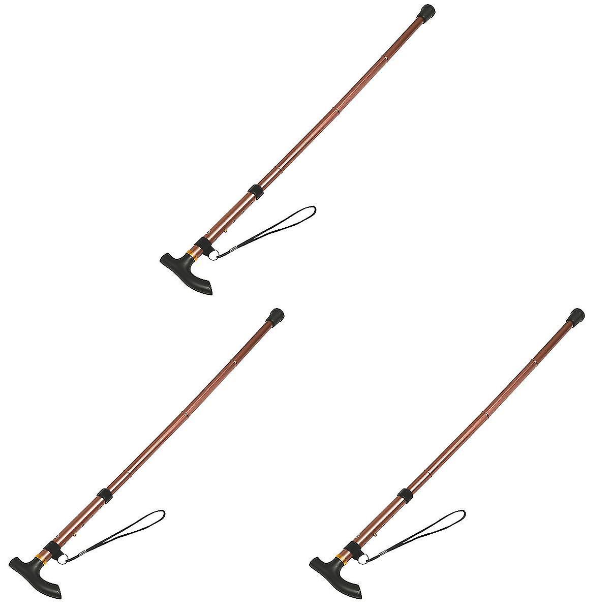3pcs Aluminium Alloy Trekking Pole Foldable Hiking Pole Anti-skid Alpenstock