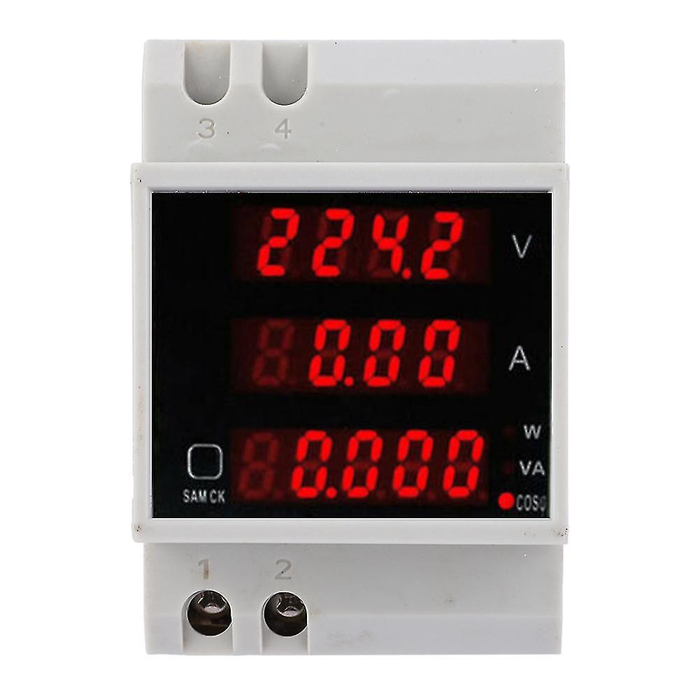 D52-2048 Multi Function Meter Rail Digital Displayed Ac Voltage Current Power Factor Meter Ac80~300v 100a