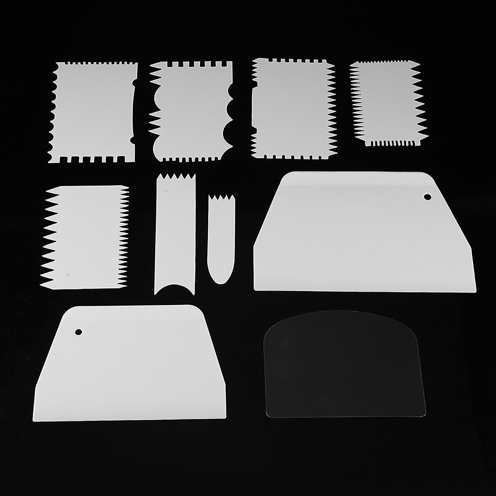 10pcs/set Plastic Baking Edge Dough Scraper Cutter Pastry Spatulas Cake Decoration Baking Tools