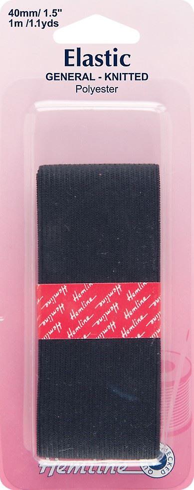 40mm Hemline General Purpose Elastic 1m  Black