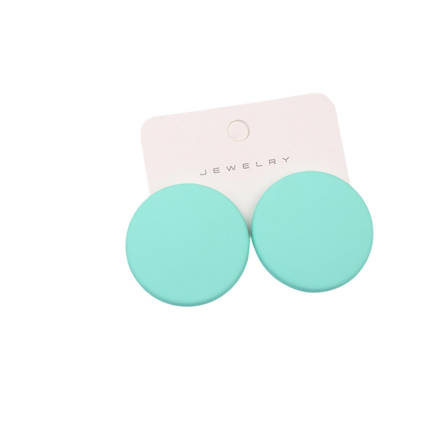 1 Paio Orecchini A Bottone Colore Caramella Geometrica Vernice Spray Piercing Semplice Donne Ragazza Grande Orecchio Rotondo Stud
