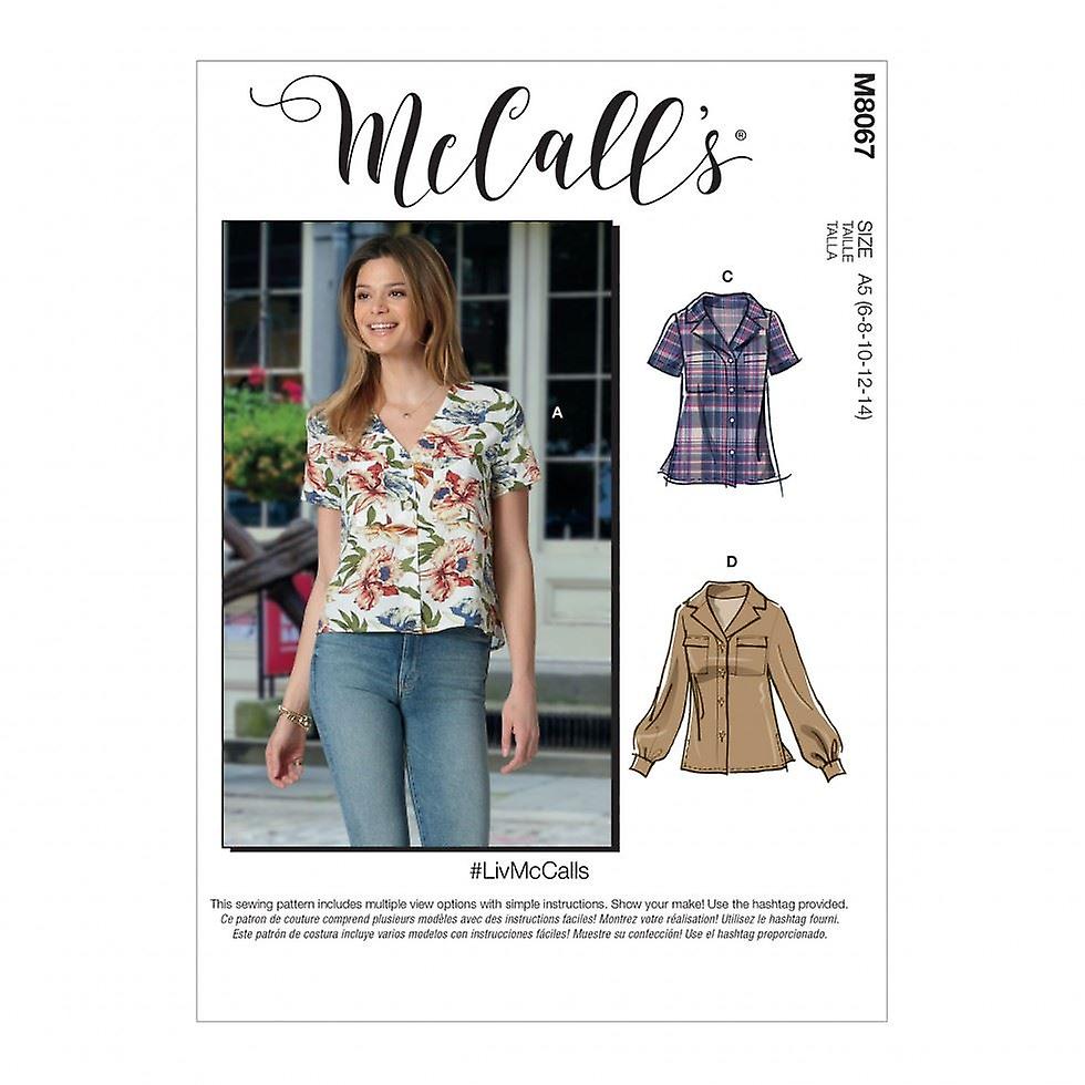 McCalls Sewing Pattern 8067 Women A5 (6-8-10-12-14)