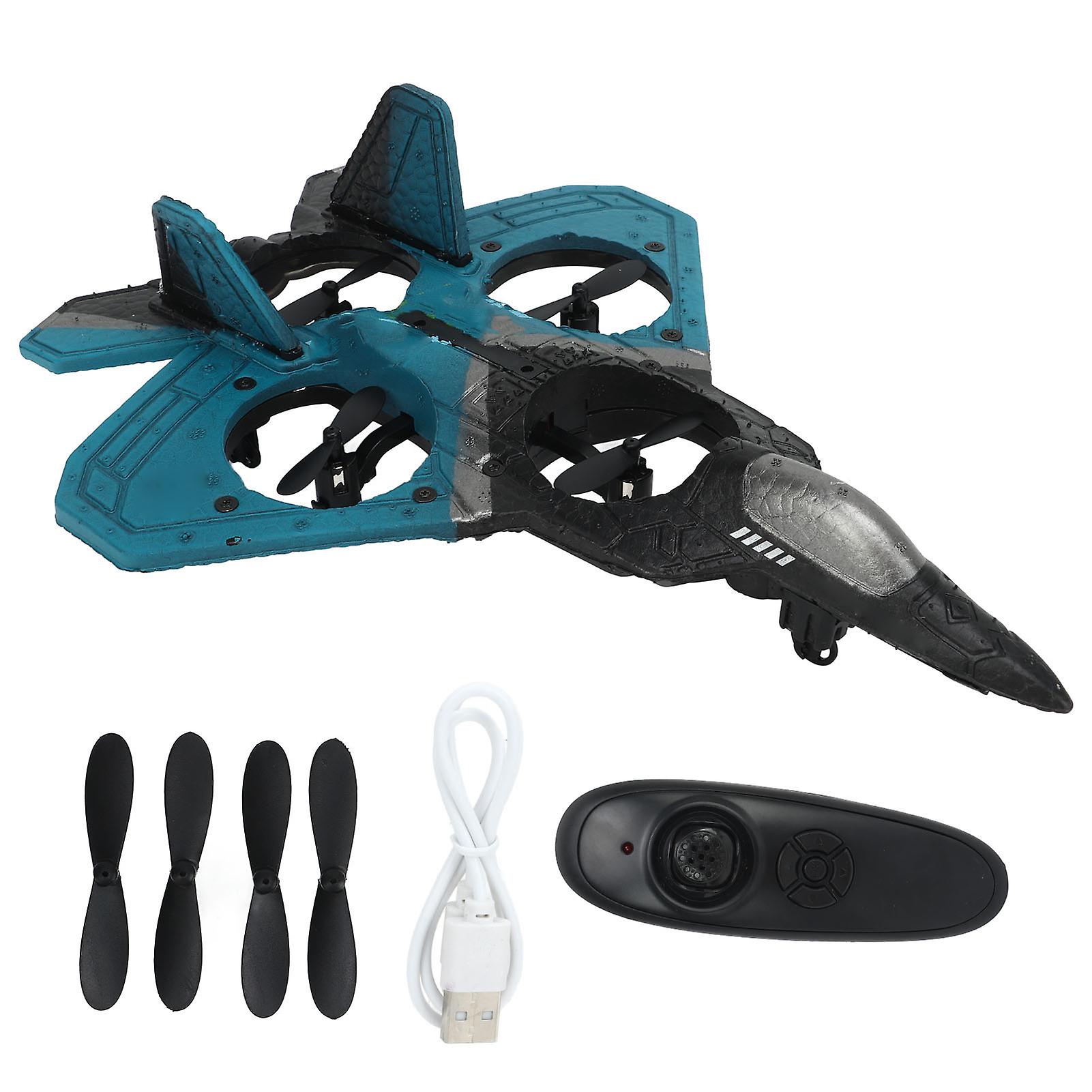 Remote Control Airplane V17 Fighter Jet Foam Glider Drone Toy Lightweight Durable Design Rechargeable Lithium Battery Easy to Operate for Kids Boys Ag