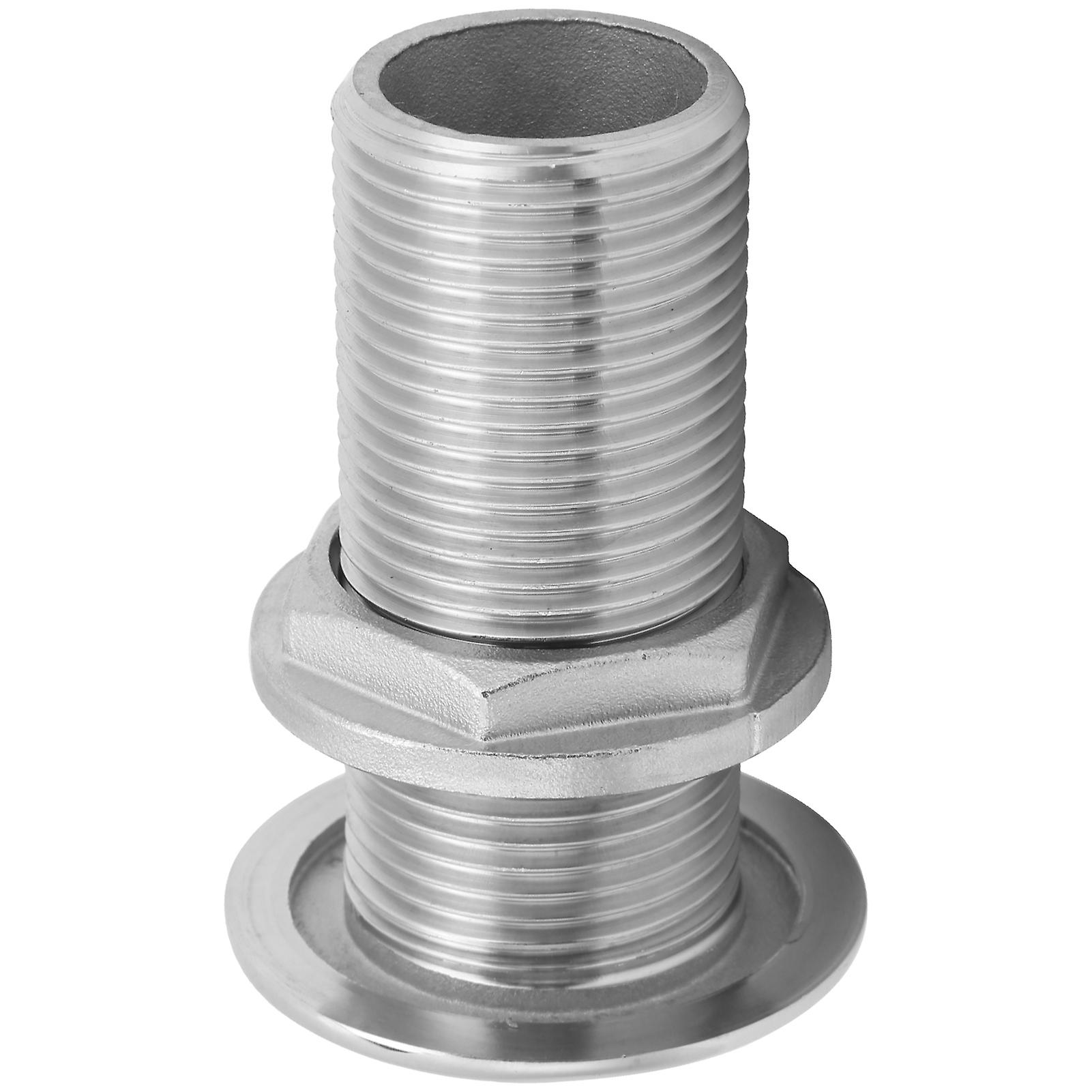 ZPSHYD Thru Hull Fitting Connector, 316 Stainless Steel Boat Thru-Hull Fitting, MJS022 Thru Hull Outlet Joint for Boats Yacht Hose(1in)