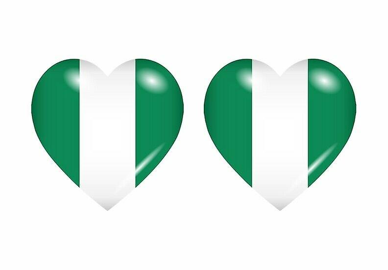 2x Stick sticker heart flag NGR nigeria