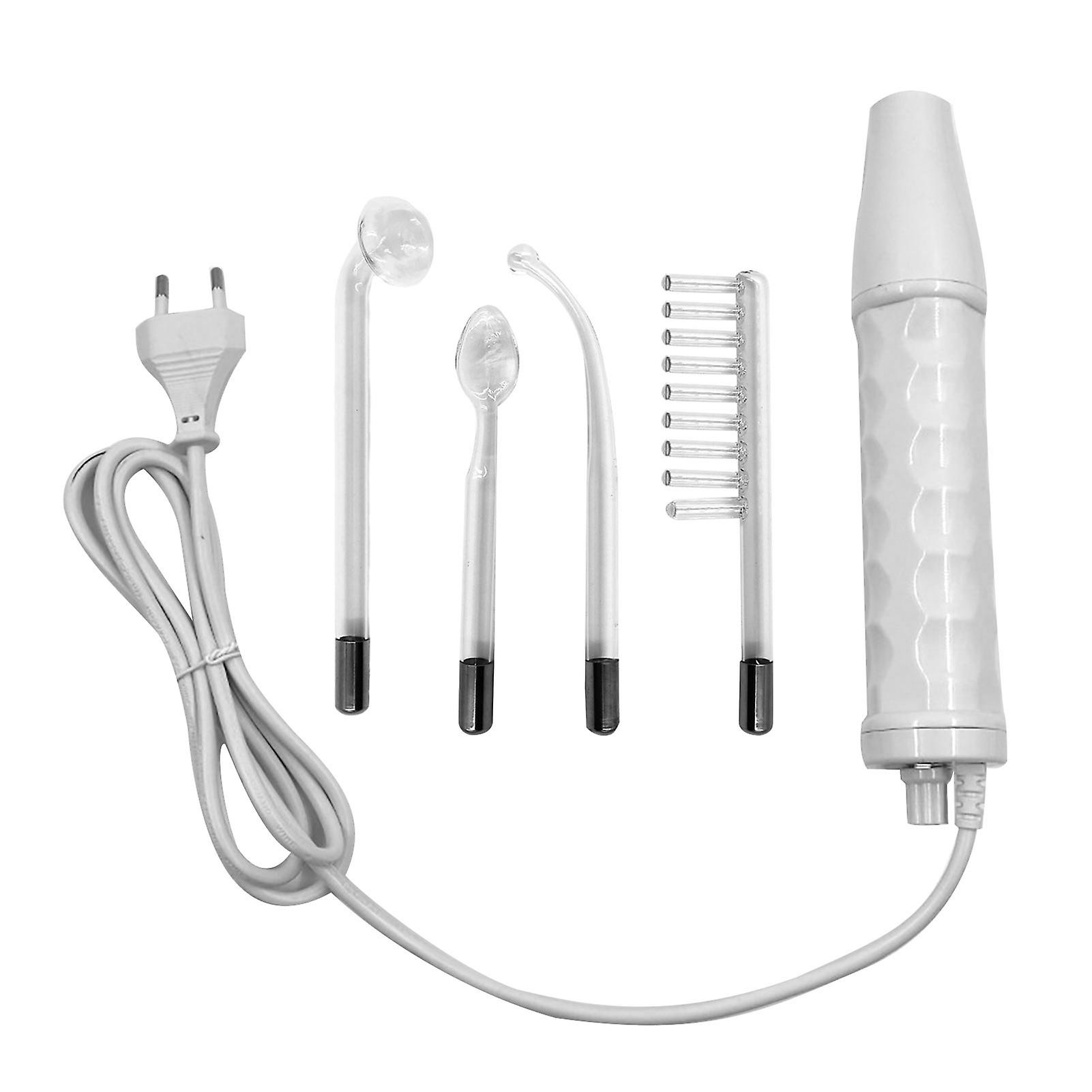 High Frequency Face Wand with 4 Different Tubes Portable Handheld Multi-Function Painless Electrotherapy Machine Face Care Beauty Device (EU Plug)
